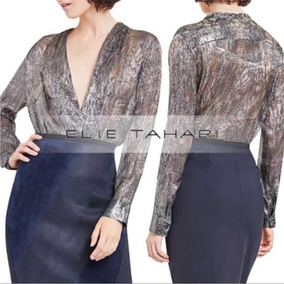 Elie Tahari Metallic Bodysuit - Picture 2 of 5